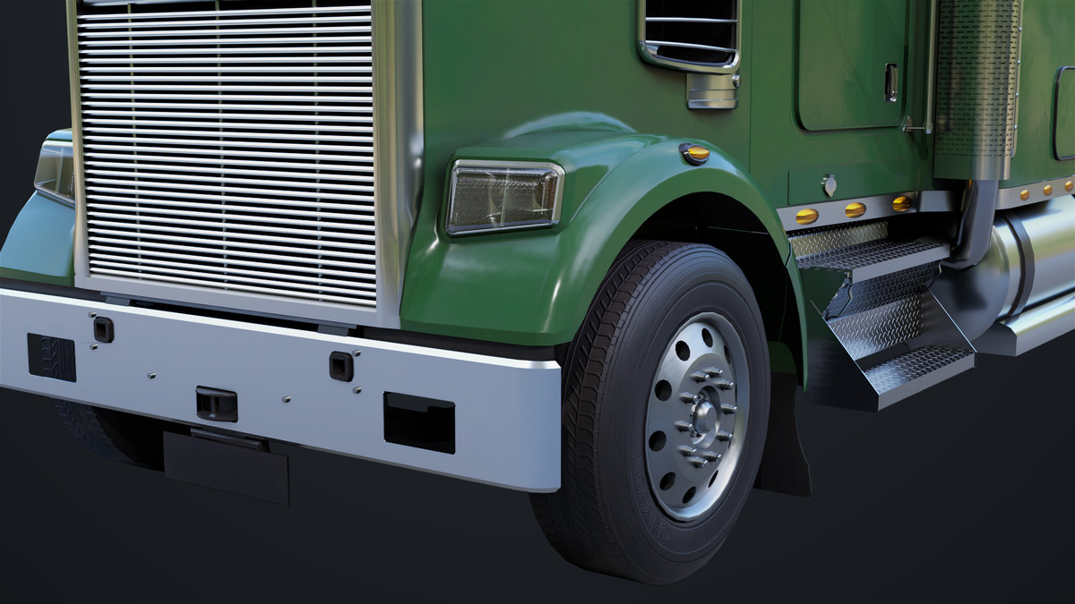 Heavy Truck Chassis 07 Green URP HDRP Textures