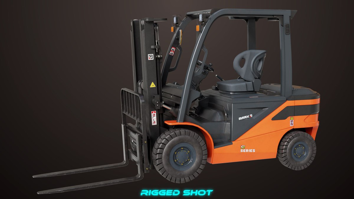 Forklift Truck03 Orange URP HDRP Textures