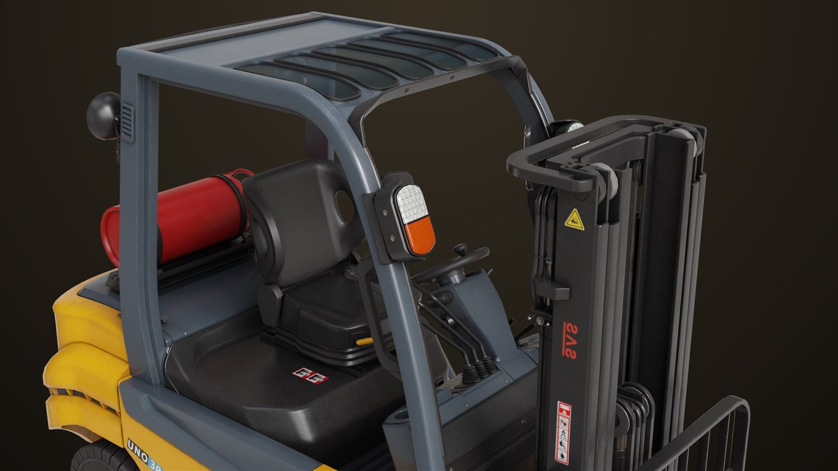 Forklift Truck 02 Yellow URP HDRP Textures