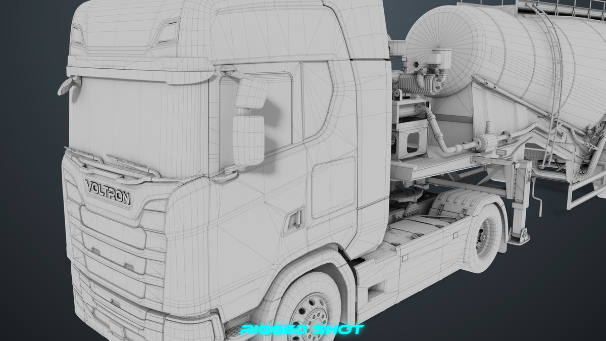 Chassis06 Cement Trailer 01 White URP HDRP Textures