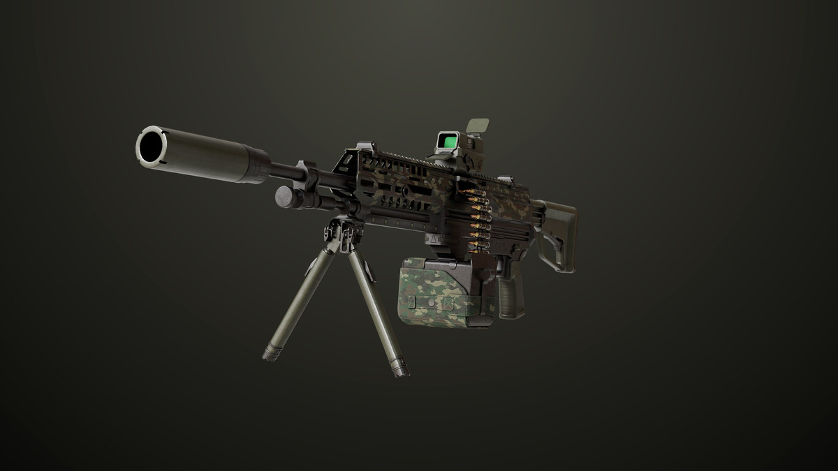 Machine Gun 14 Military Green URP HDRP Textures
