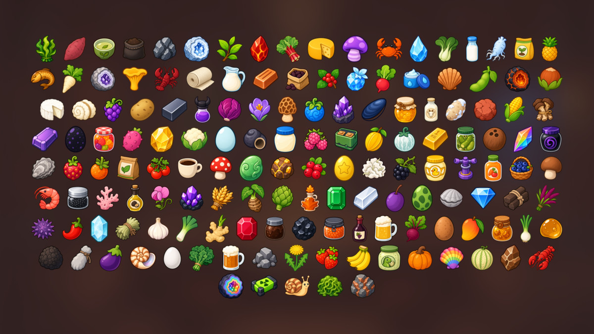 Natural Resources Farming Crops Food Minerals Crafting Materials Icons Pack