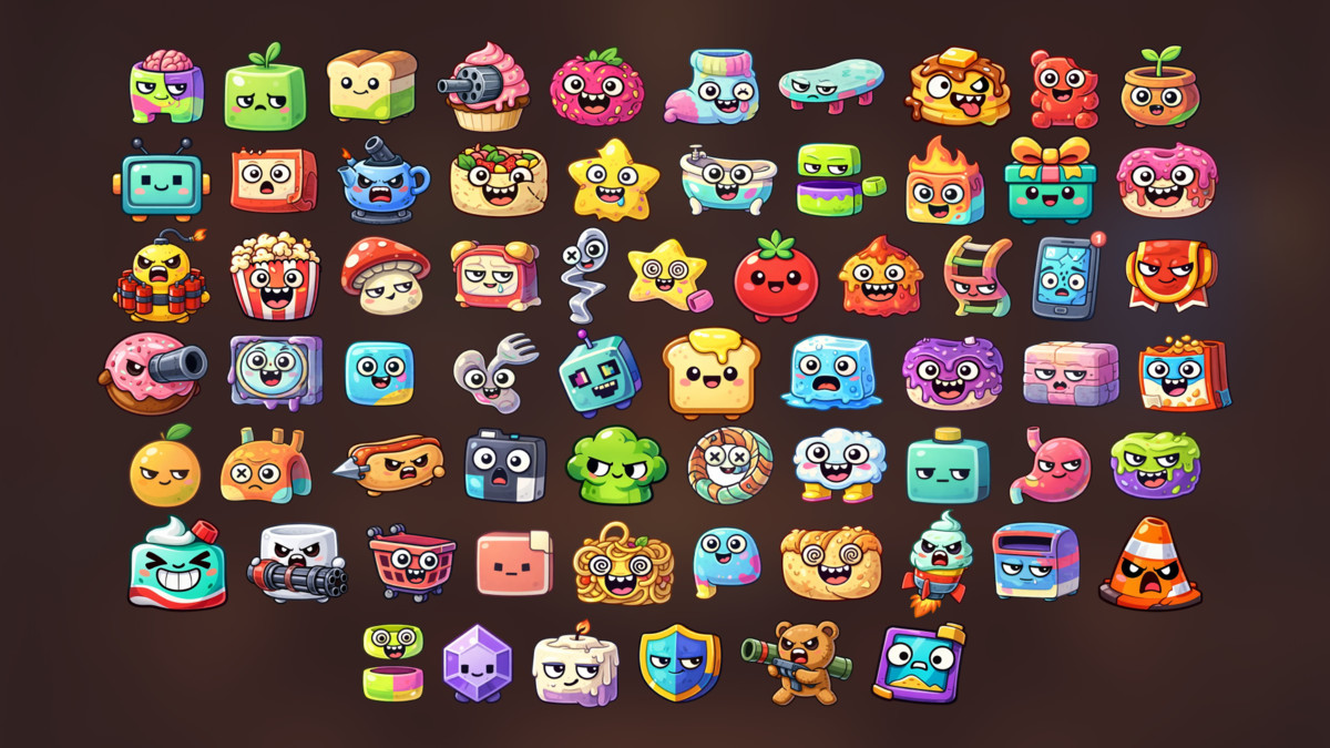 Cute Battle Food Hero Enemy Object Characters Pack Casual RPG and Arcade Games