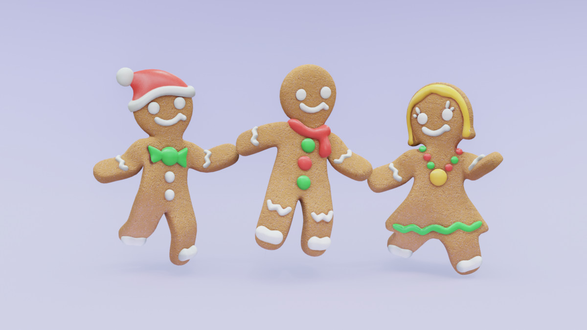 Gingerbread men rigged characters pack
