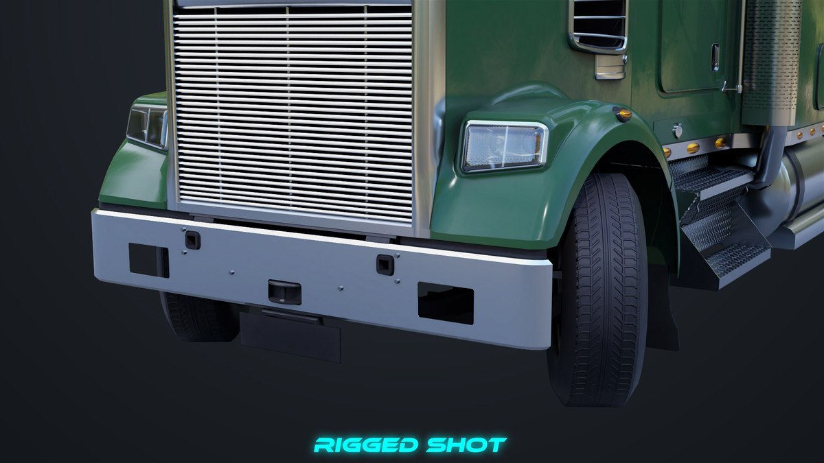 Heavy Truck Chassis 07 Blue and Green URP HDRP Textures