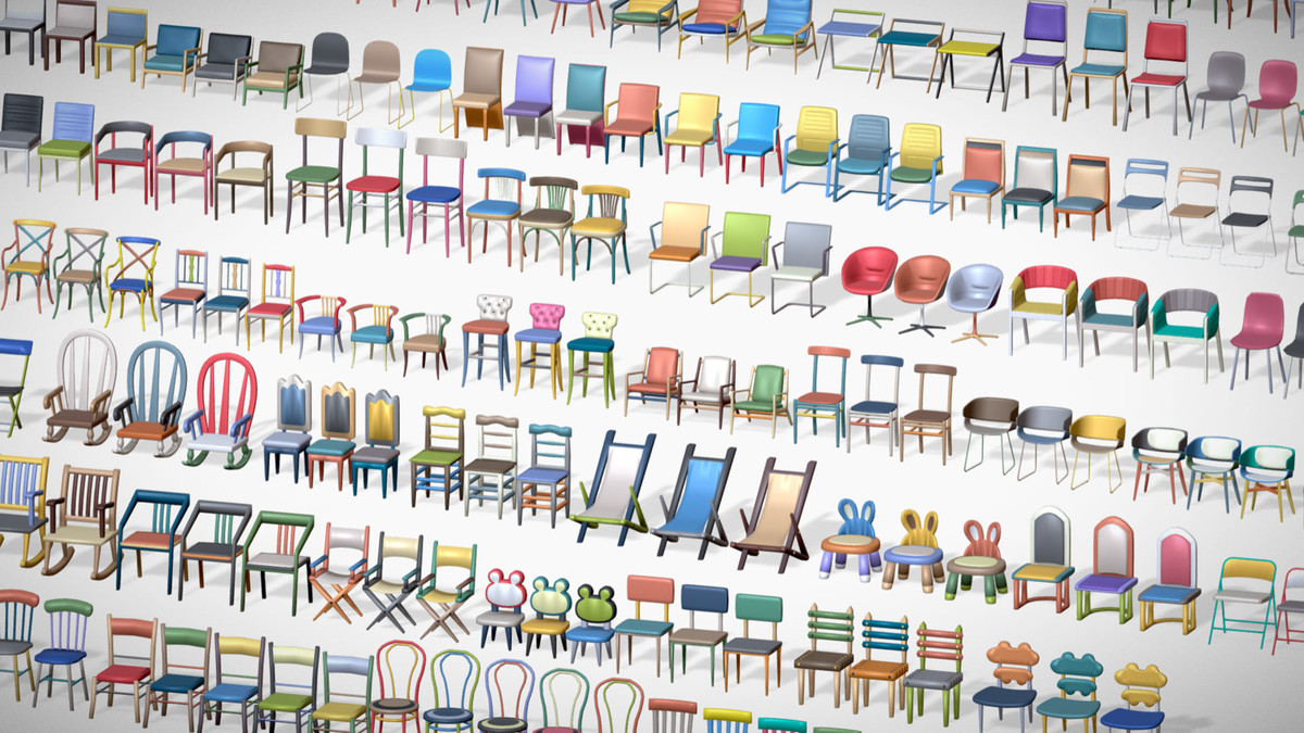 540 Chairs Pack 1 - Lowpoly Midpoly Furniture Collection for Games & Interiors