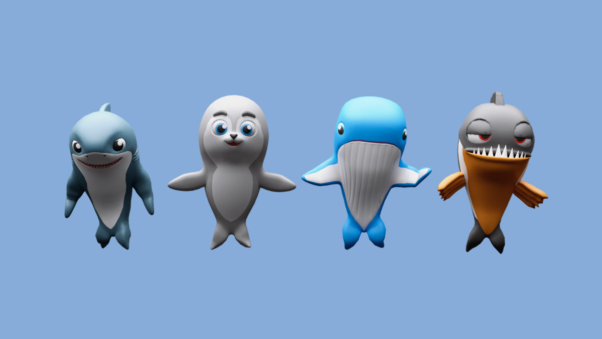 Cartoon sea ​​animals