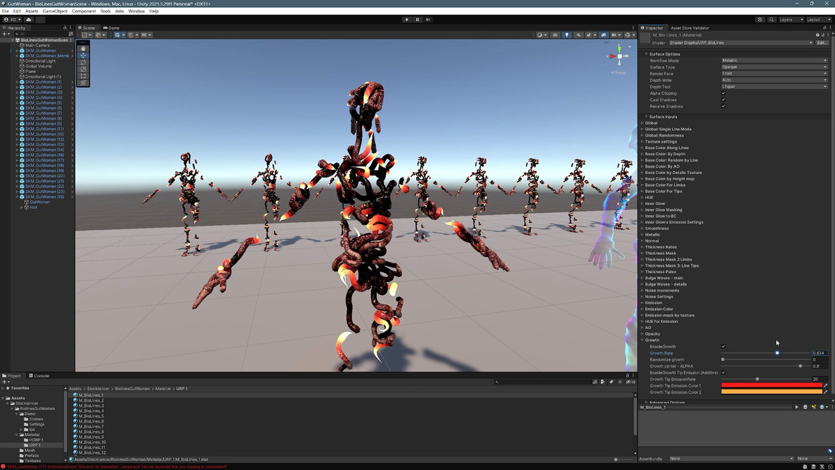 Bio Lines: Gut Woman, a Humanoid Character for horror games