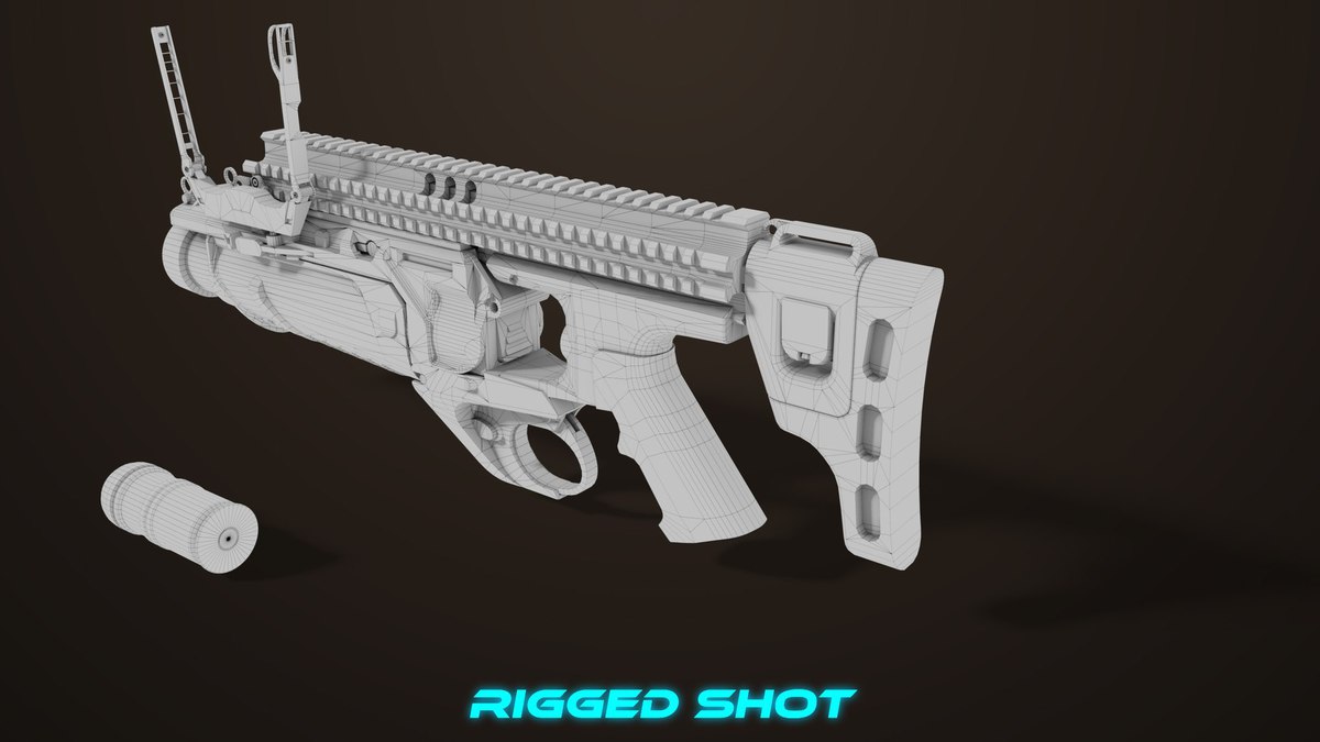 6 Grenade Launcher Black URP HDRP Textures