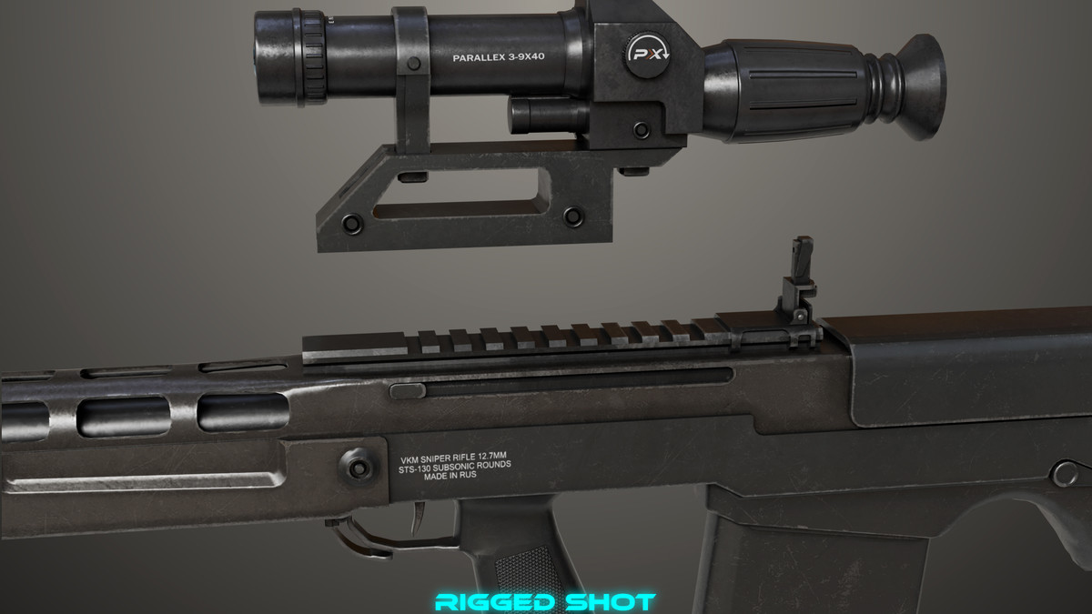 Sniper 05 Black and Sandal Single Mat URP HDRP Textures