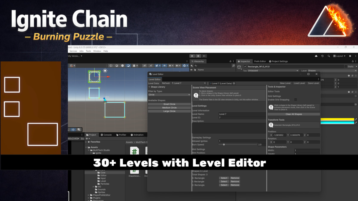 Ignite Chain – Burning Puzzle Game Template