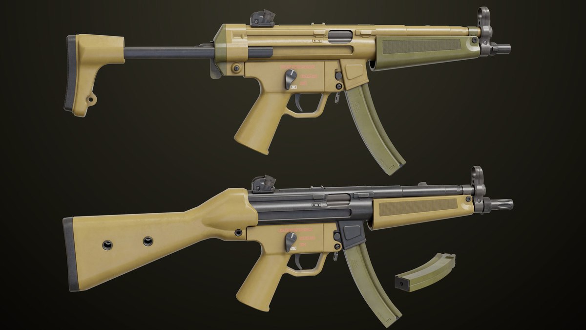 Two Machine Gun 15 Sandal Single Mat URP HDRP Textures