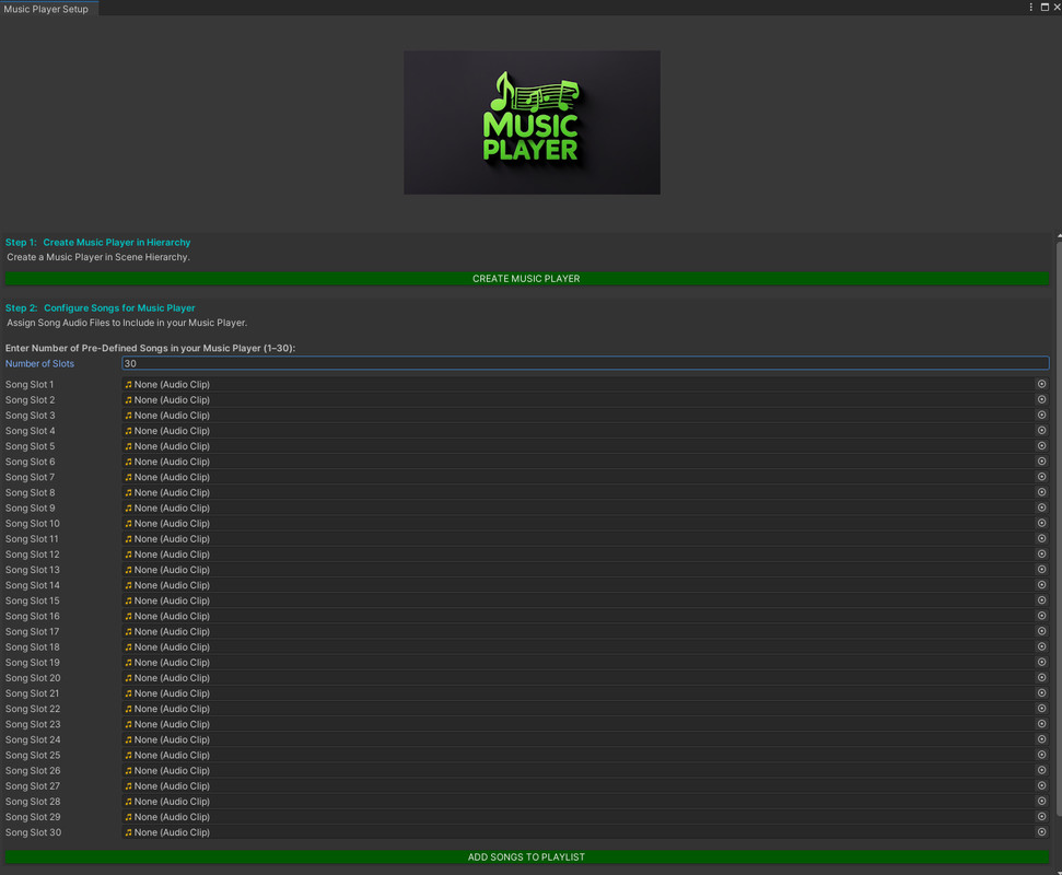 Music Player for In-Game Music