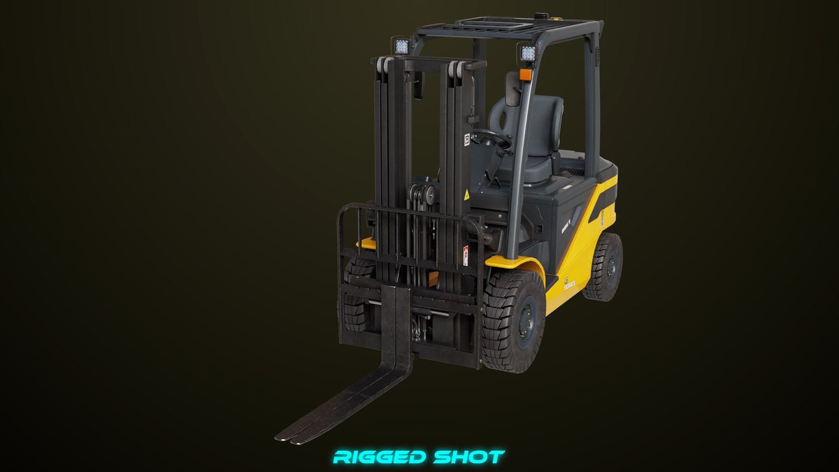 Forklift Trucks and Pallet Yellow Collection URP HDRP Textures