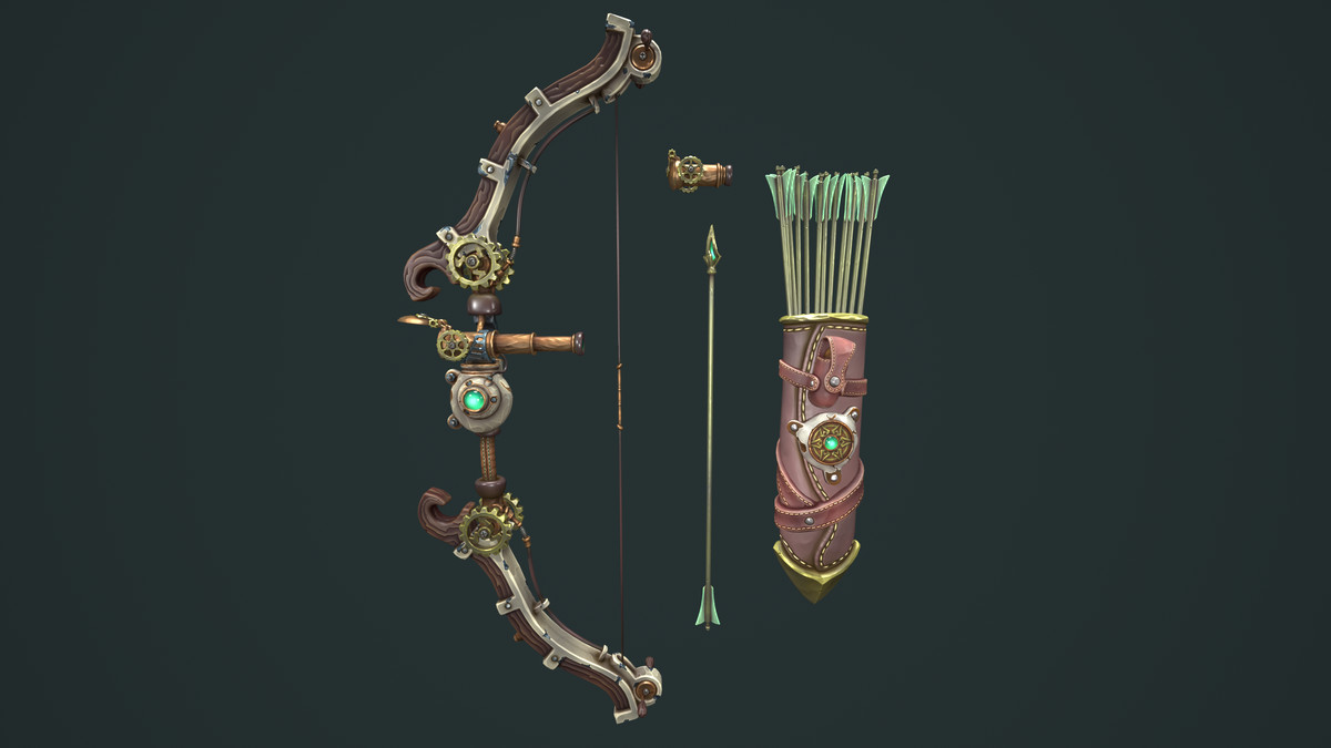 Steampunk bow quiver arrow