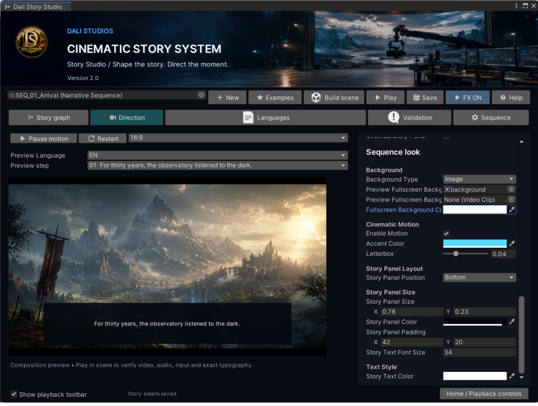 Dali Cinematic Story System