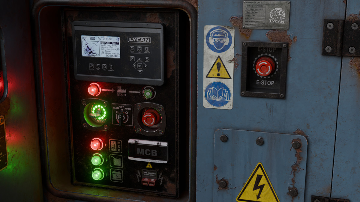 Diesel Generator (Interactive - Game ready)