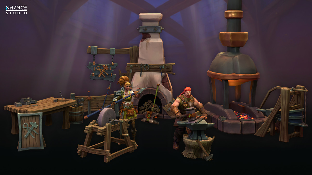 Stylized Blacksmith’s Forge: NPCs & Props Pack