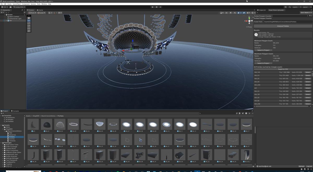 Black Diamond Concert Arena Stage Venue - Modular 3d Scene with Props