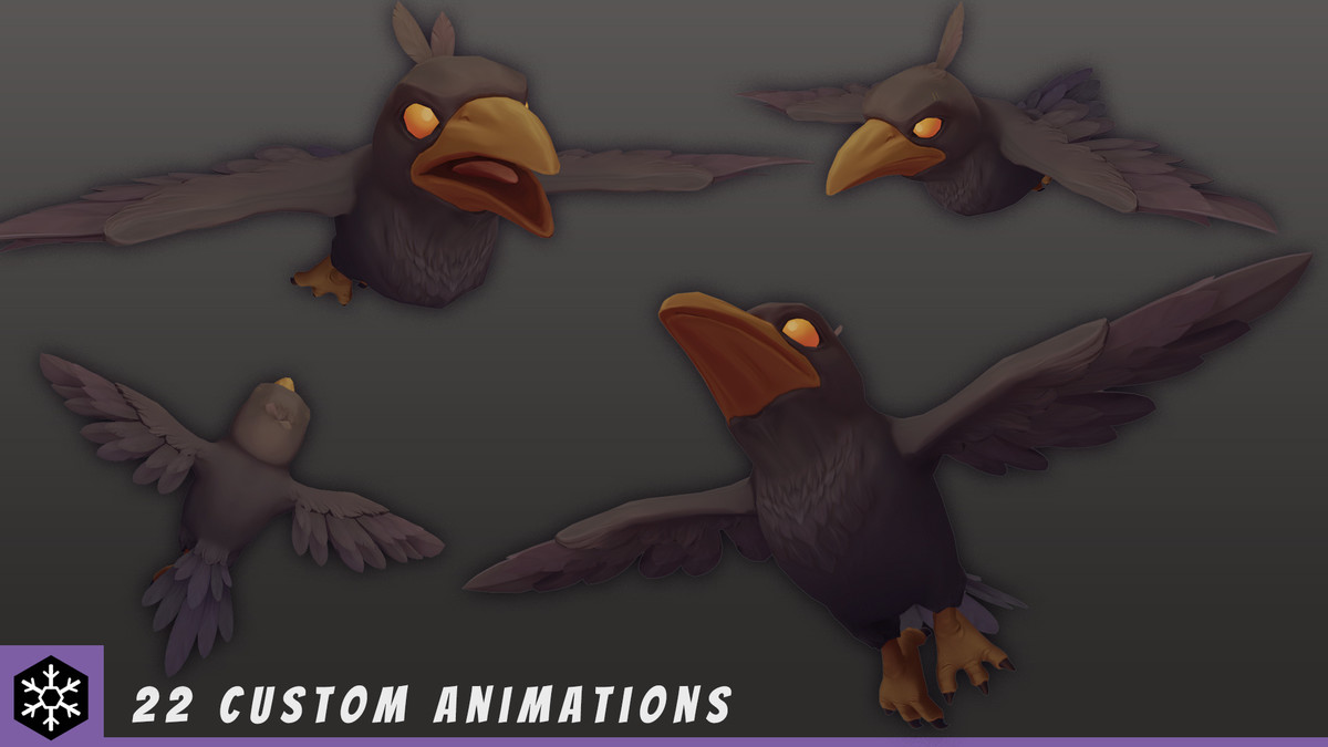 Animated Stylized Crow