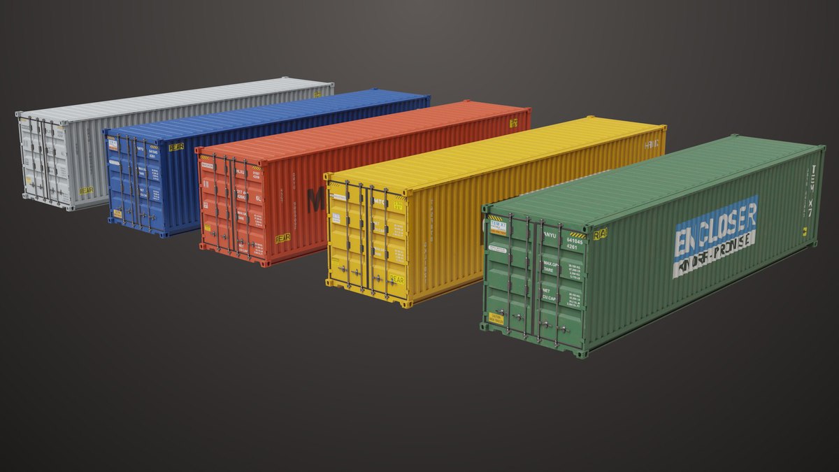 5 Cargo Container Single Mat URP HDRP Textures