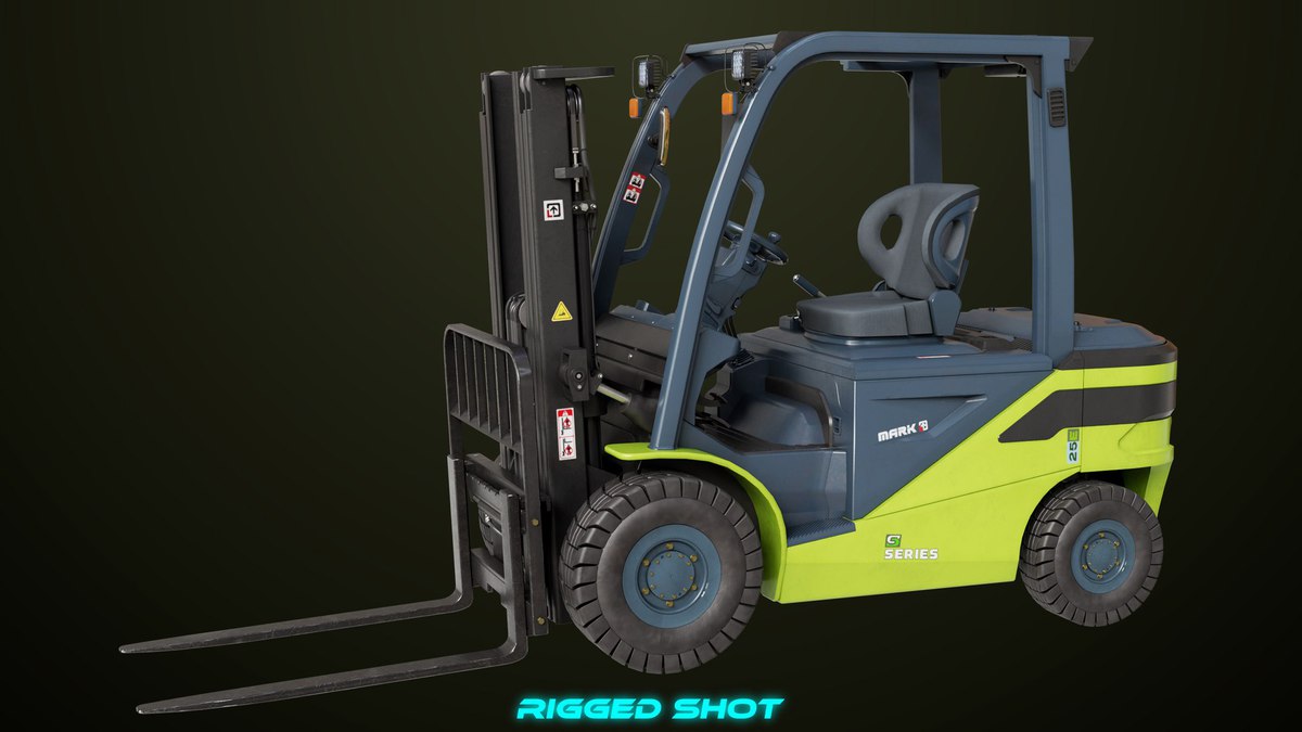 Forklift Truck03 Green URP HDRP Textures