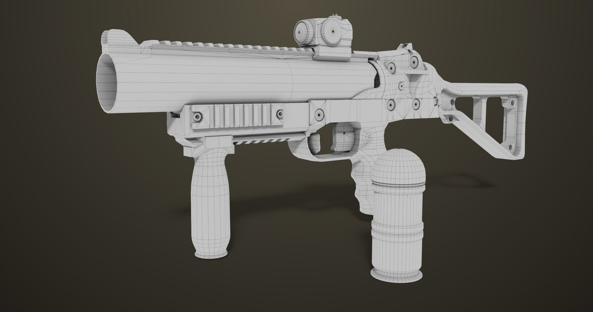 6 Grenade Launcher Black URP HDRP Textures