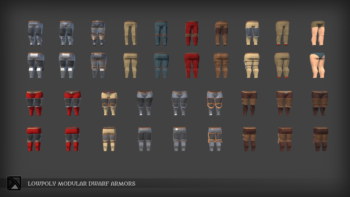Lowpoly Dwarves Modular Armors Bundle- MEDIEVAL FANTASY SERIES