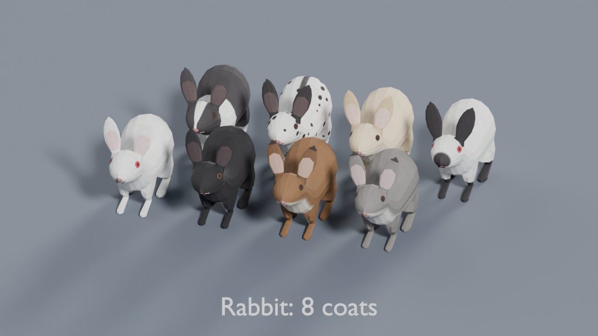 Animated Low Poly Animals Pack 2 | Fox, Cow, Cat, Pig & More | 112 Variants