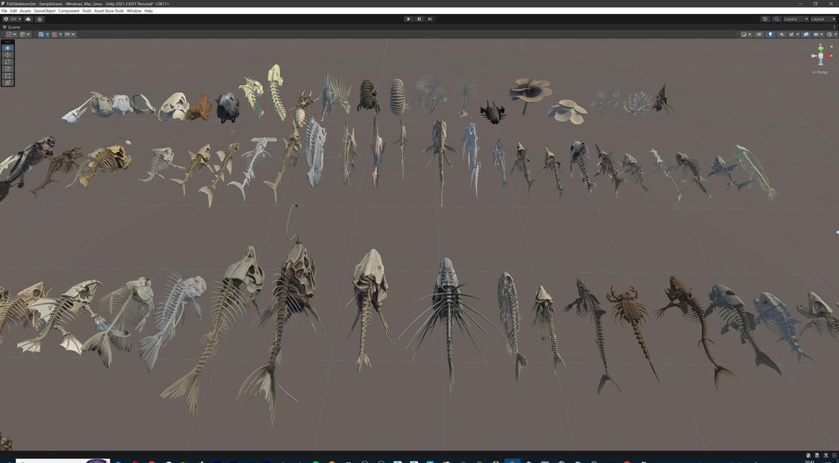Fish and Underwater Creatures Skeleton Collection – Marine Bone 3D Asset Pack