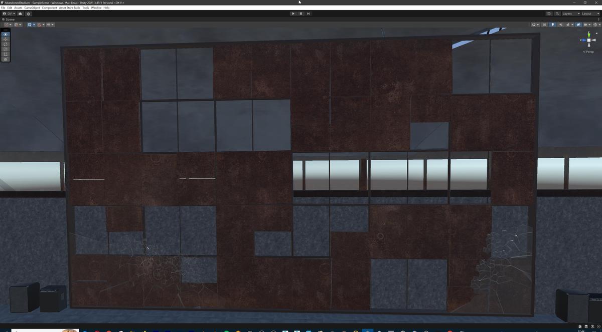 Abandoned Post-Apocalyptic Football Stadium - Modular Environment 3d Level