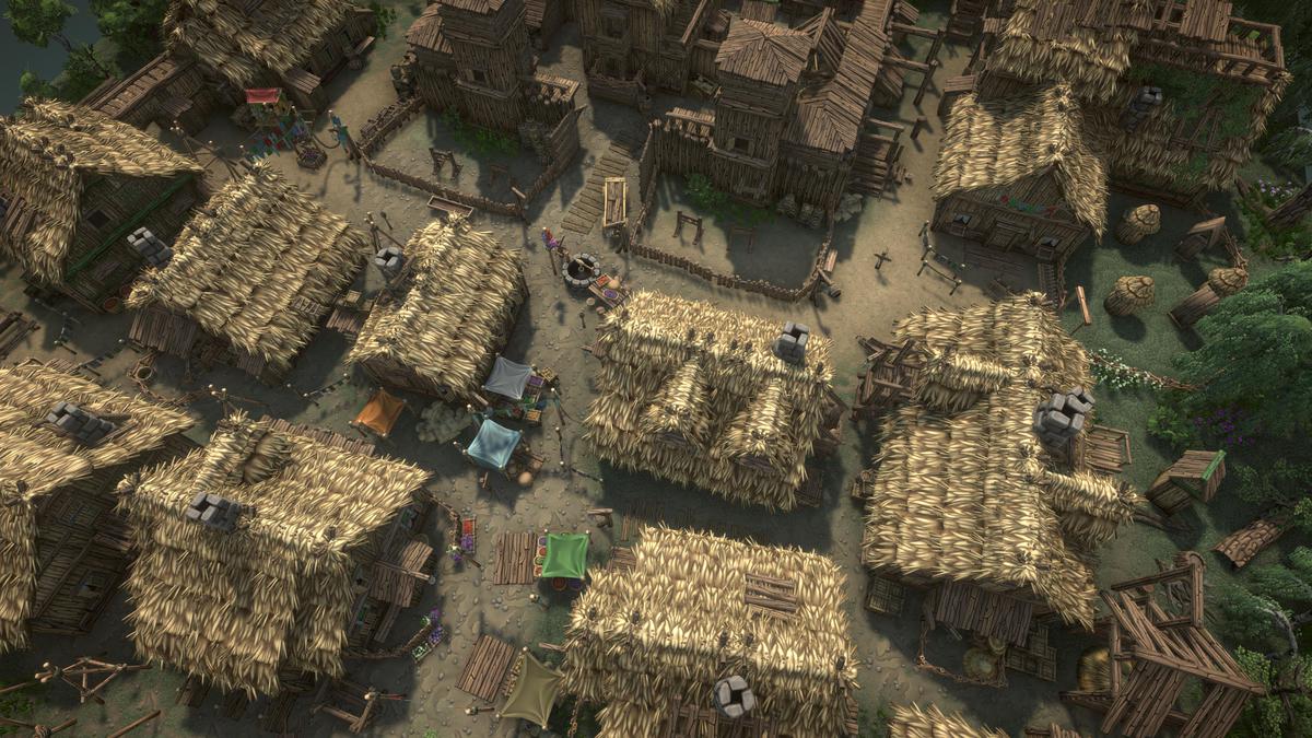 Stylized fantasy pagan village