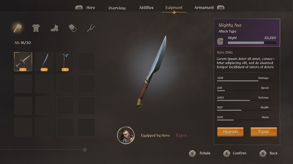 Fantasy RPG GUI
