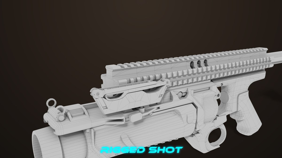 6 Grenade Launcher Black URP HDRP Textures