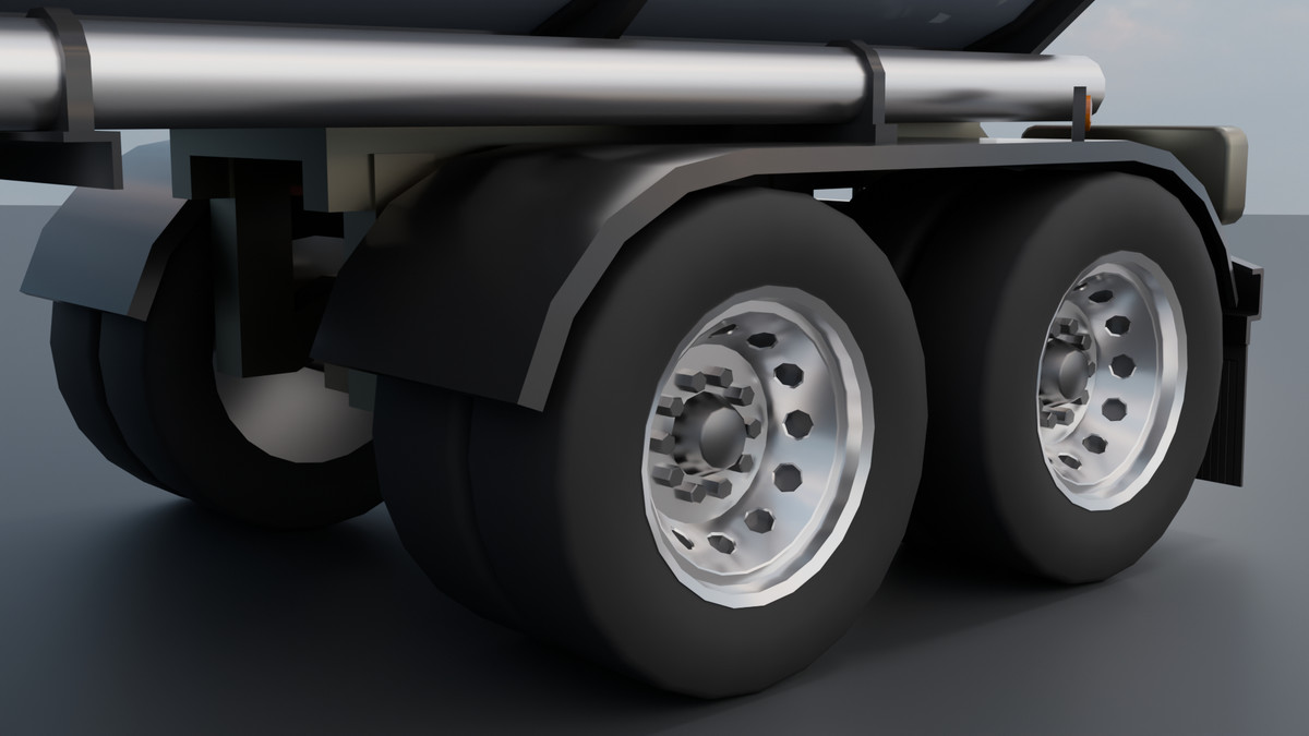 European Semi Truck + Tanker Trailer | Detailed Interior & Functional Lights