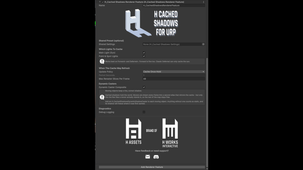 H_CachedShadows for URP (Lighting Performance)