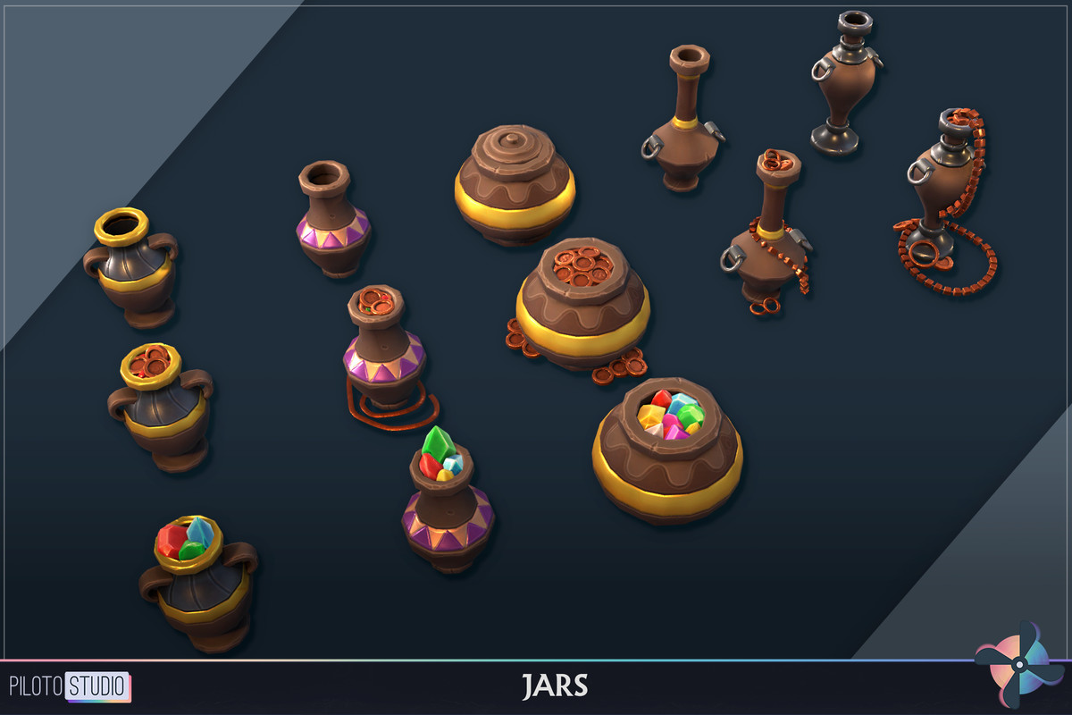 Stylized Treasures Megapack - Chests, Crystals, Gold, Silver, Copper