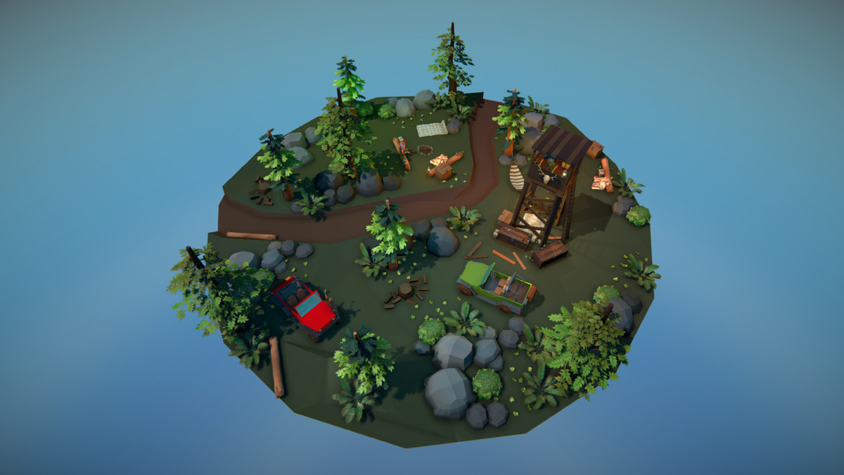 Polygonal Hunters Hideout Spot Asset Package