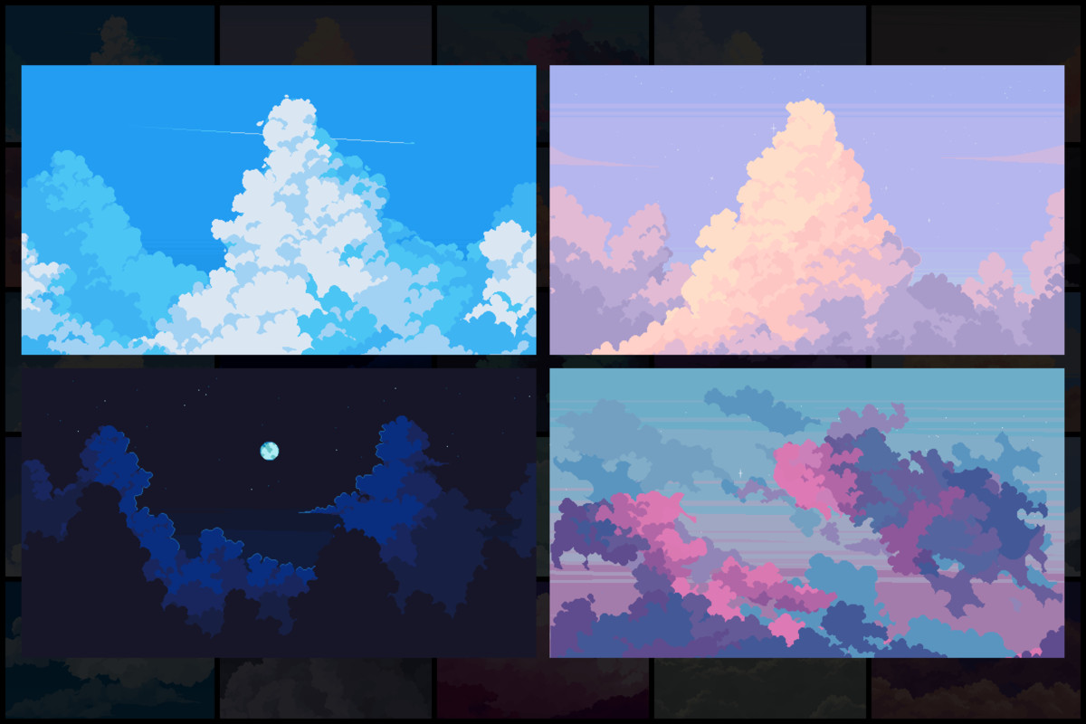 28 Sky Backgrounds Pixel Art