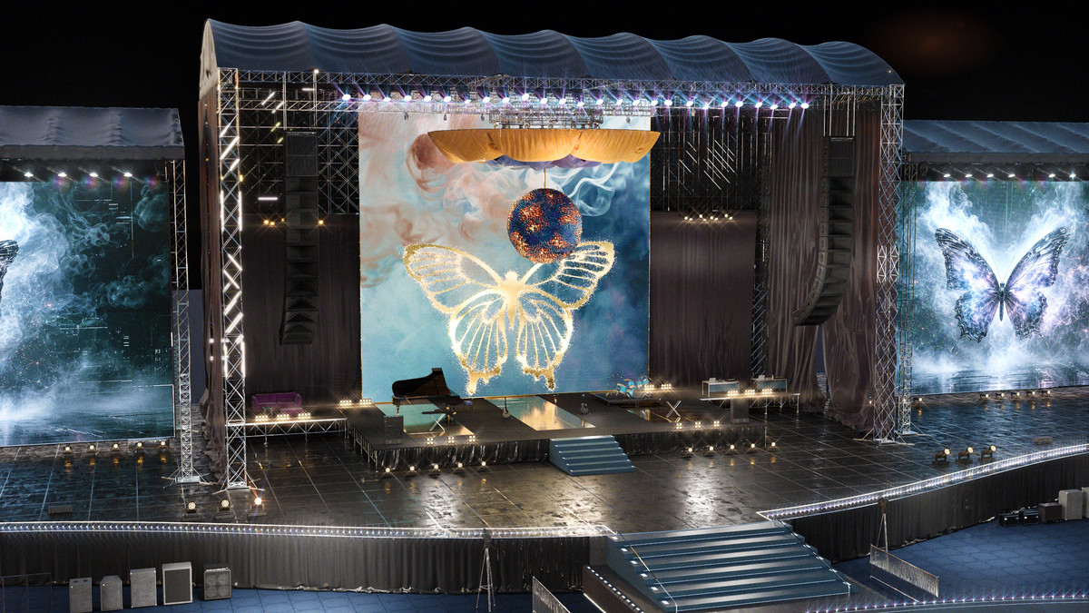Big Butterfly Concert Arena Stage Venue Modular 3D Model
