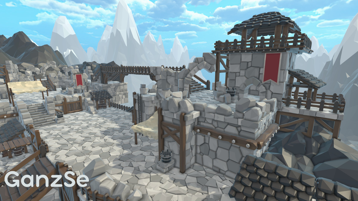 GanzSe Ruin Frontier Outpost - Modular Low Poly Environment