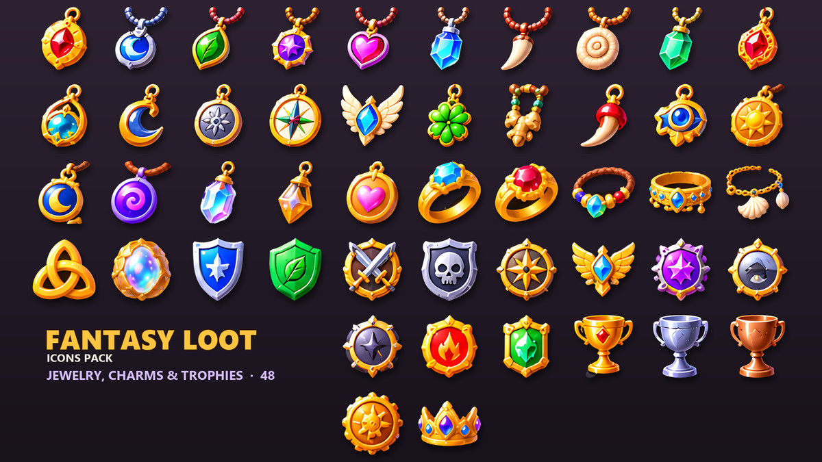 Fantasy Loot Icons - 462 RPG Items, Gems & Potions