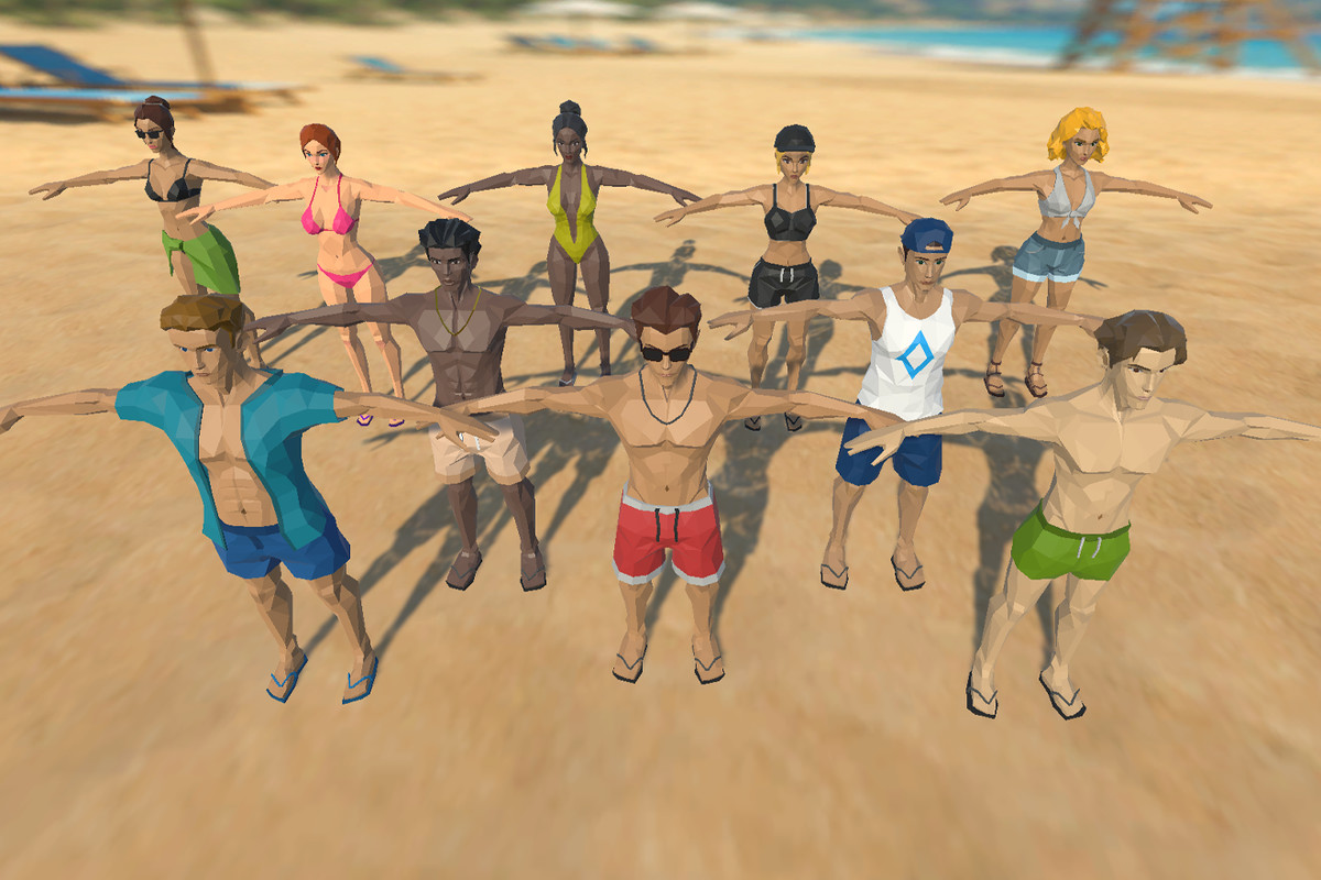 LowPoly Beach Characters