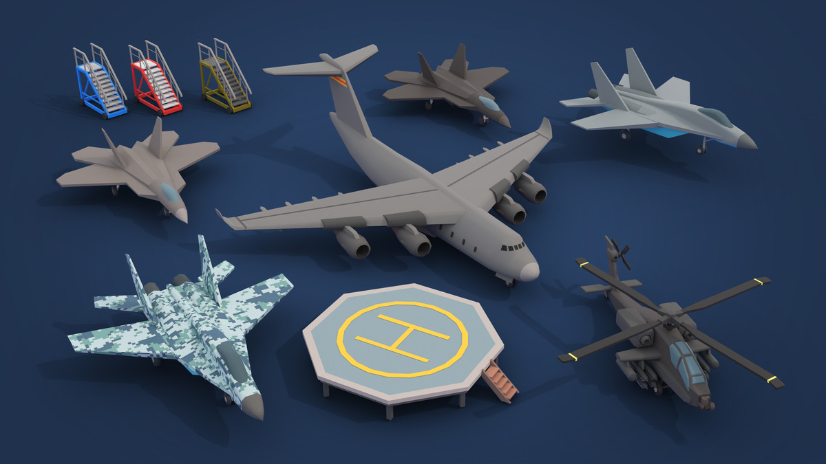 Military Desert - Low Poly 3D Models Pack