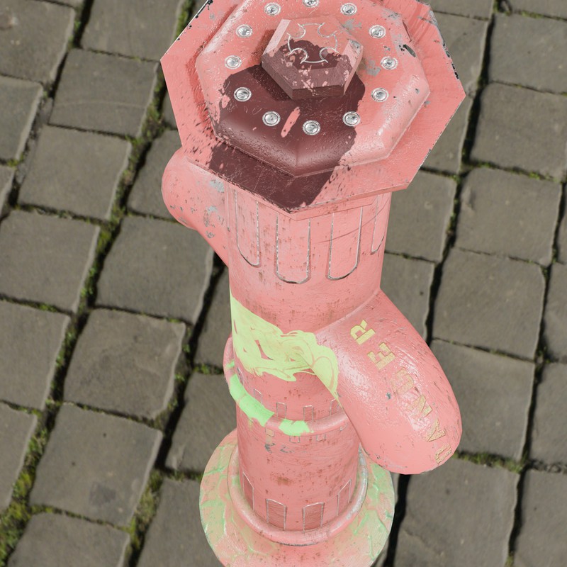 Vintage Cast Iron Fire Hydrant – Low Poly PBR with LODs