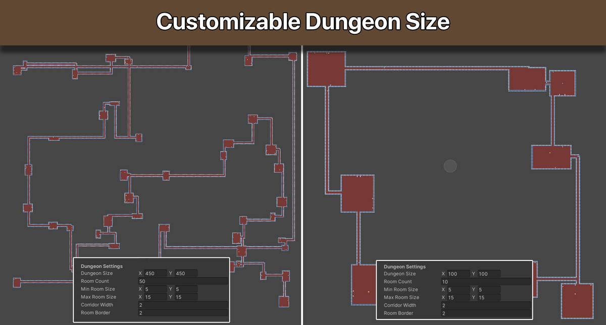 Dungeon Generator Pro 2D – Procedural Tilemap Level Builder with Rooms & Objects