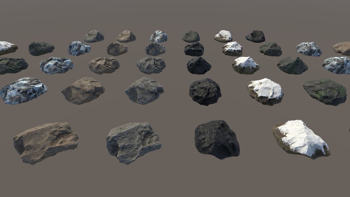 Realistic Rock Pack - Large Rocks Set C