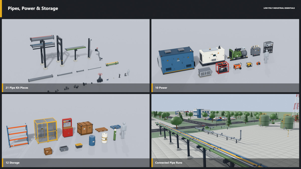 Low Poly Industrial Environment Pack