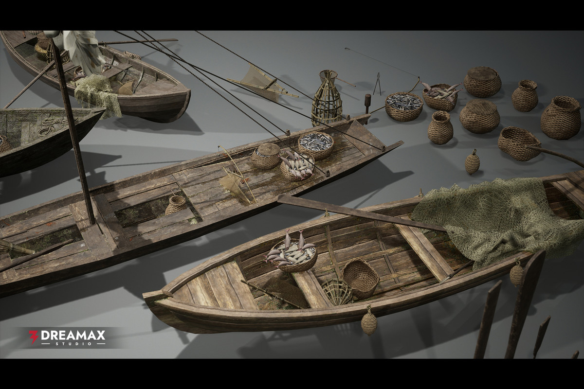 Medieval Fishing Boats Pack Vol. 1 – Fishing Tools & Traps