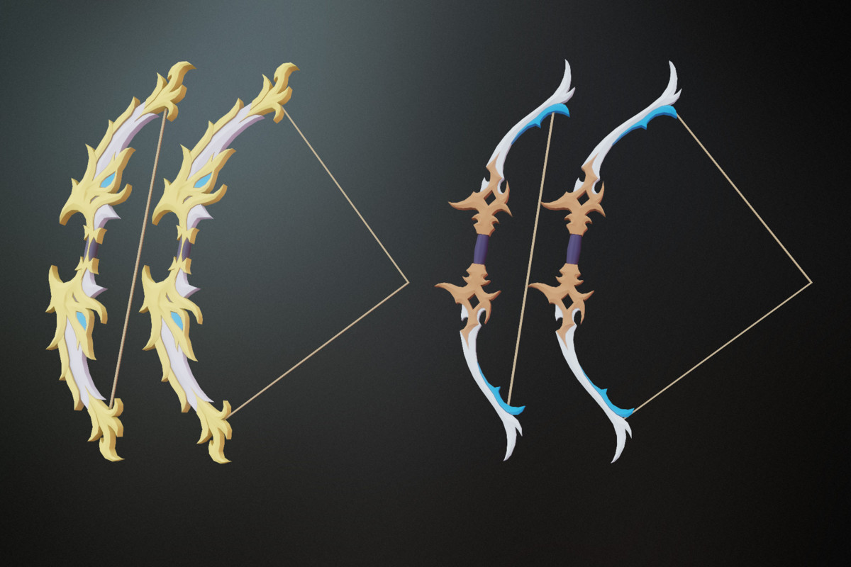 Low Poly Fantasy Bow Pack 25x Mobile/PC